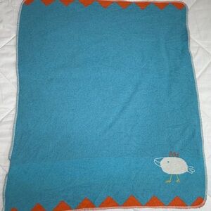 David Fussenegger Austria Baby Blanket Blue Orange Birds Whimsy